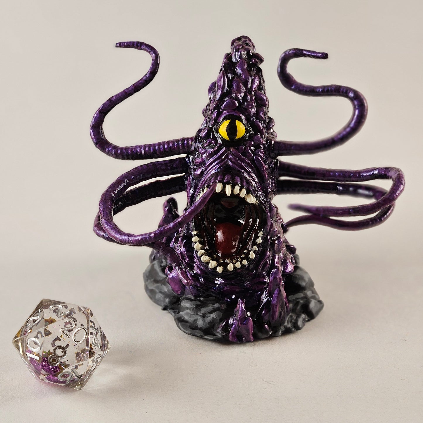 Amethyst Purple Roper Miniature: Dnd, D&D, TTRPG Artist Painted Monster Model
