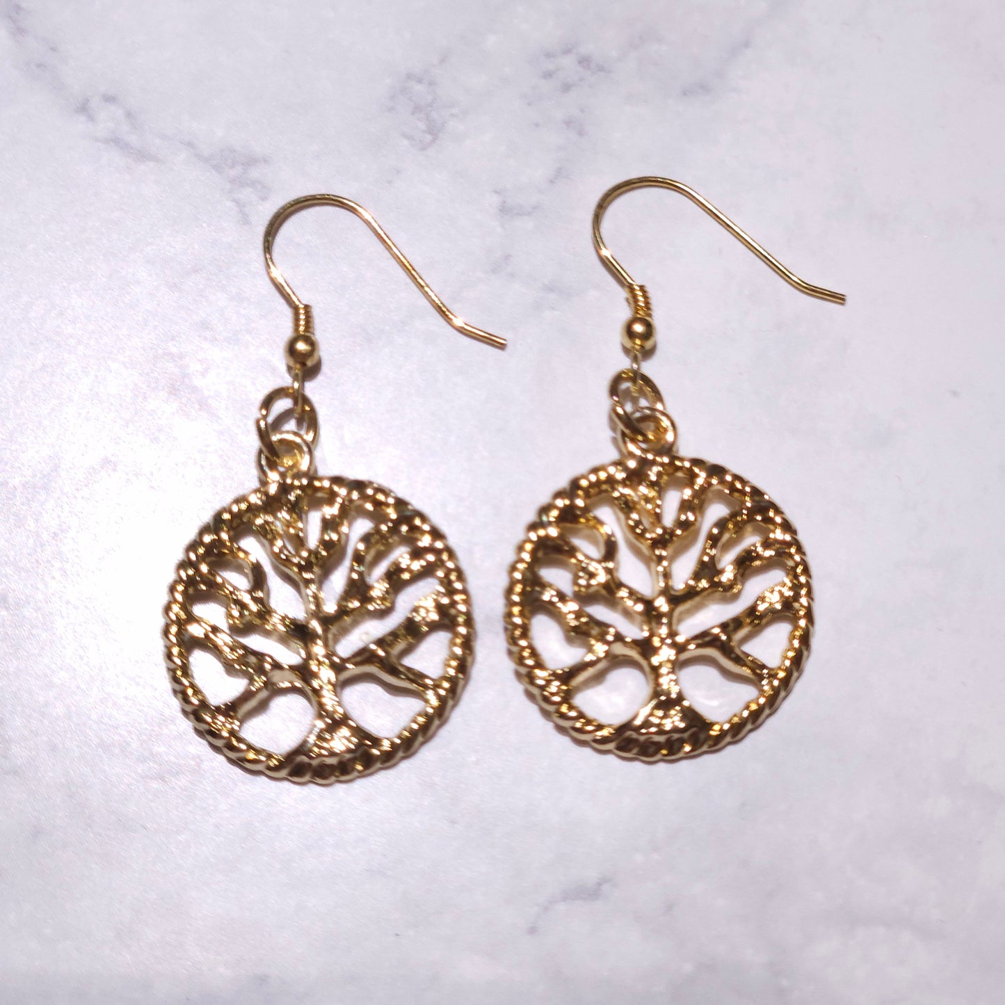 Gold Tree of Life Charm Earrings | Witchy Pagan Jewelry | Rose and Shadow