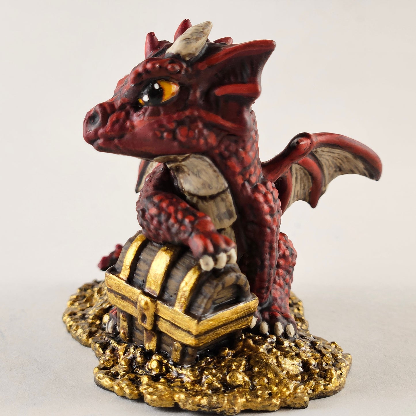 Baby Red Dragon Miniature: Dnd, D&D, TTRPG Artist Painted Monster Model