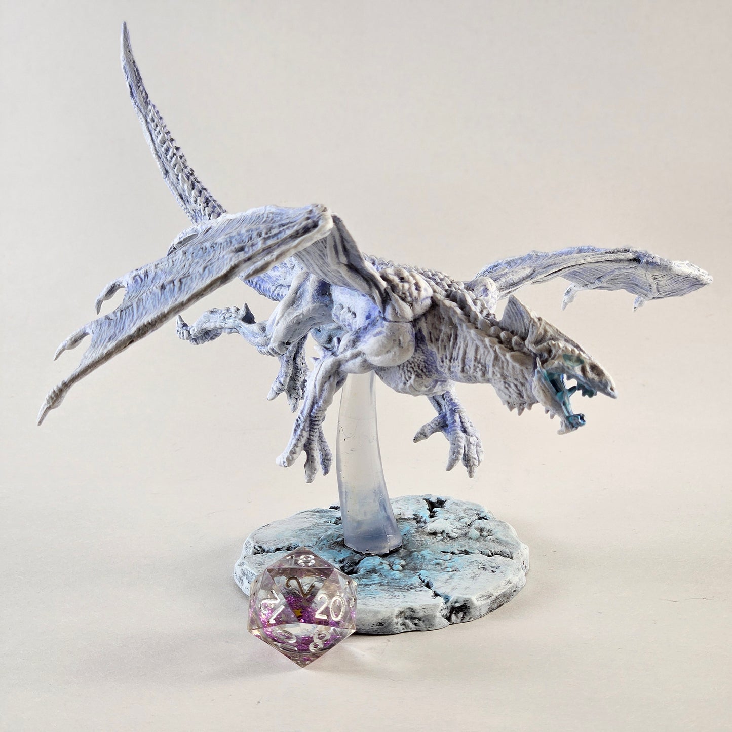 White Dragon Miniature: Dnd, D&D, TTRPG Artist Painted Monster Model