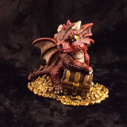 Baby Red Dragon Miniature: Dnd, D&D, TTRPG Artist Painted Monster Model