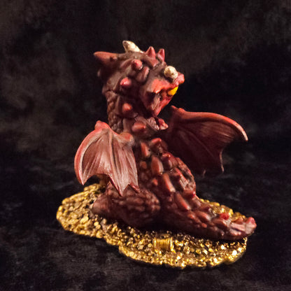 Baby Red Dragon Miniature: Dnd, D&D, TTRPG Artist Painted Monster Model