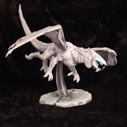 White Dragon Miniature: Dnd, D&D, TTRPG Artist Painted Monster Model