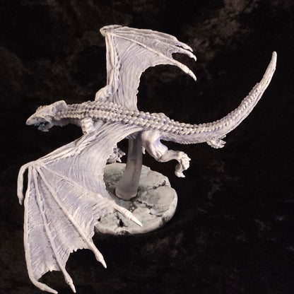 White Dragon Miniature: Dnd, D&D, TTRPG Artist Painted Monster Model