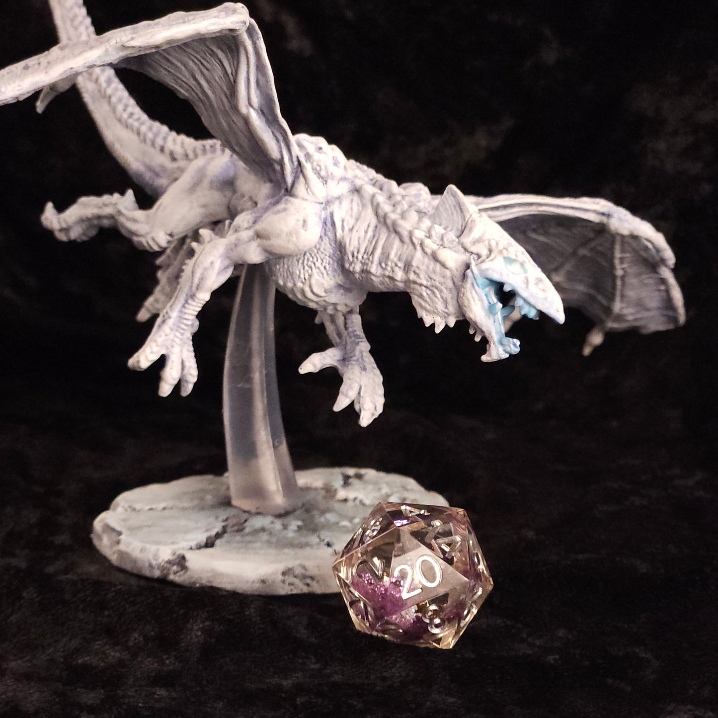 White Dragon Miniature: Dnd, D&D, TTRPG Artist Painted Monster Model