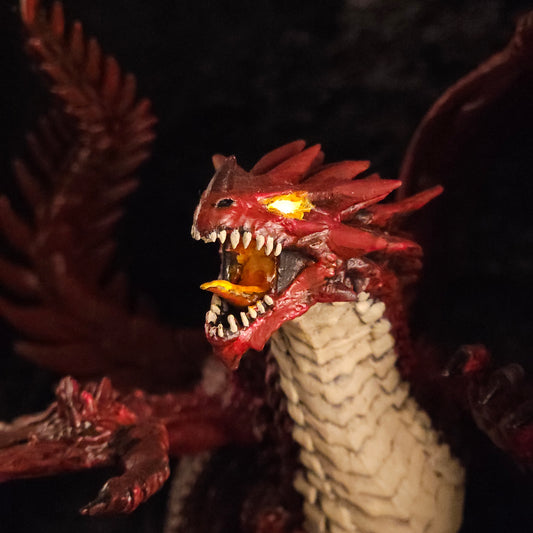 Red Dragon Miniature: Dnd, D&D, TTRPG Artist Painted Monster Model