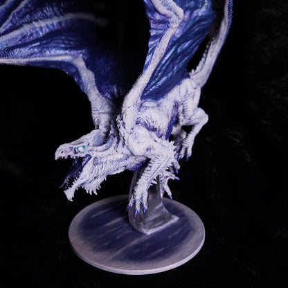 Adult White Dragon Miniature: Dnd, D&D, TTRPG Artist Painted Monster Model
