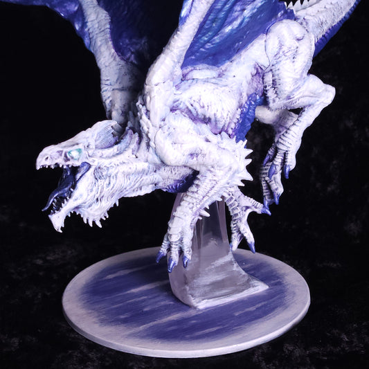 Adult White Dragon Miniature: Dnd, D&D, TTRPG Artist Painted Monster Model