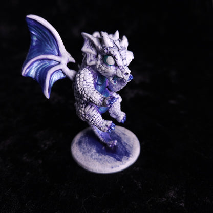 Baby White Dragon Miniature: Dnd, D&D, TTRPG Artist Painted Monster Model