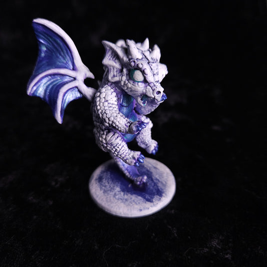 Baby White Dragon Miniature: Dnd, D&D, TTRPG Artist Painted Monster Model