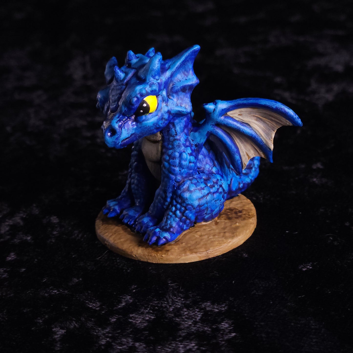 Baby Blue Dragon Miniature: Dnd, D&D, TTRPG Artist Painted Monster Model