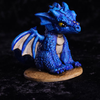 Baby Blue Dragon Miniature: Dnd, D&D, TTRPG Artist Painted Monster Model