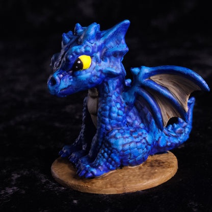 Baby Blue Dragon Miniature: Dnd, D&D, TTRPG Artist Painted Monster Model