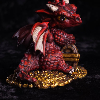 Baby Red Dragon Miniature: Dnd, D&D, TTRPG Artist Painted Monster Model