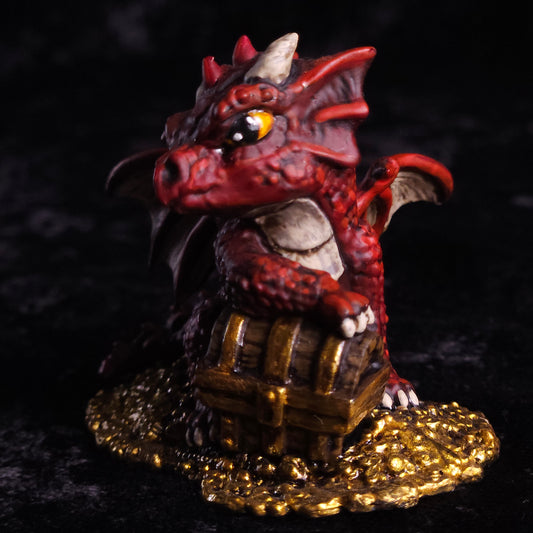 Baby Red Dragon Miniature: Dnd, D&D, TTRPG Artist Painted Monster Model