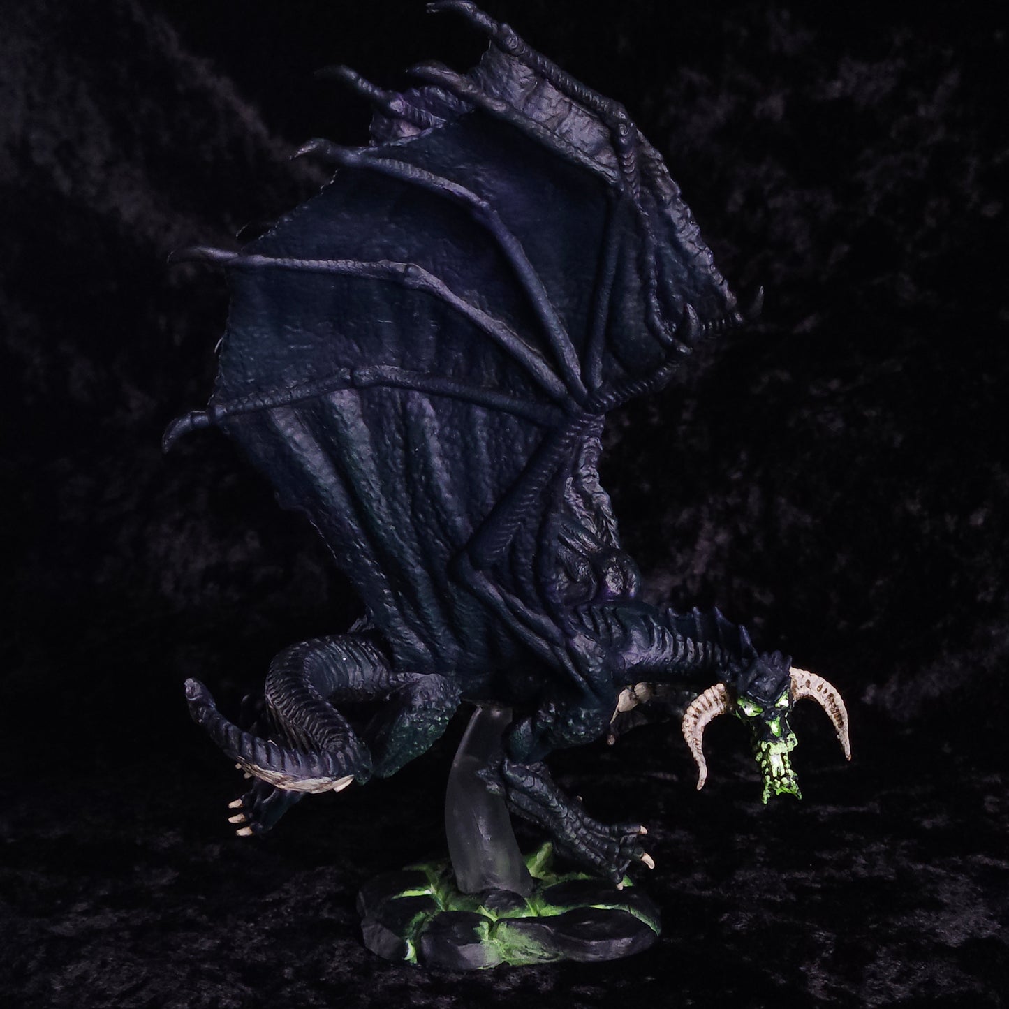 Young Black Dragon Miniature: Dnd, D&D, TTRPG Artist Painted Monster Model