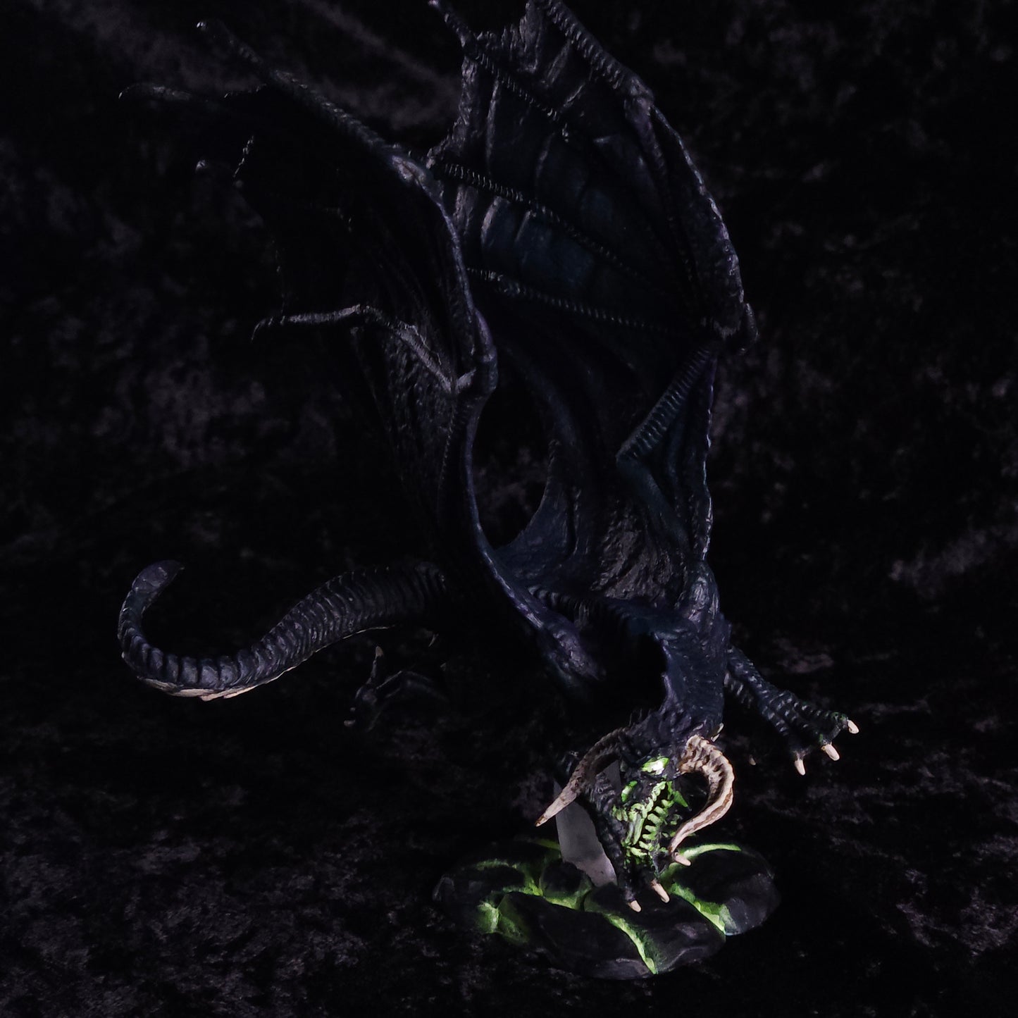 Young Black Dragon Miniature: Dnd, D&D, TTRPG Artist Painted Monster Model