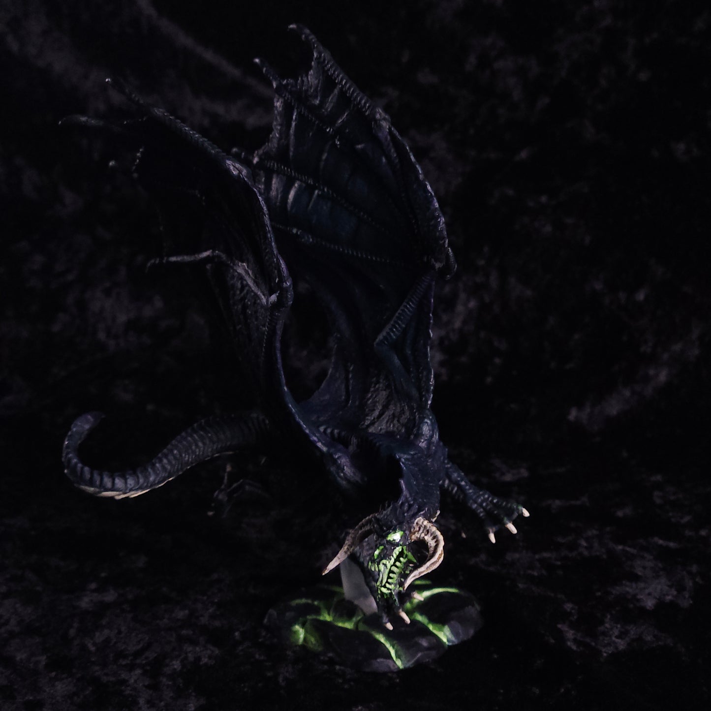 Young Black Dragon Miniature: Dnd, D&D, TTRPG Artist Painted Monster Model