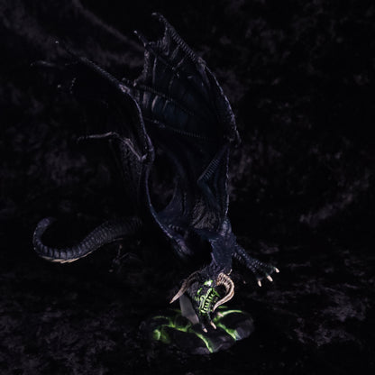 Young Black Dragon Miniature: Dnd, D&D, TTRPG Artist Painted Monster Model