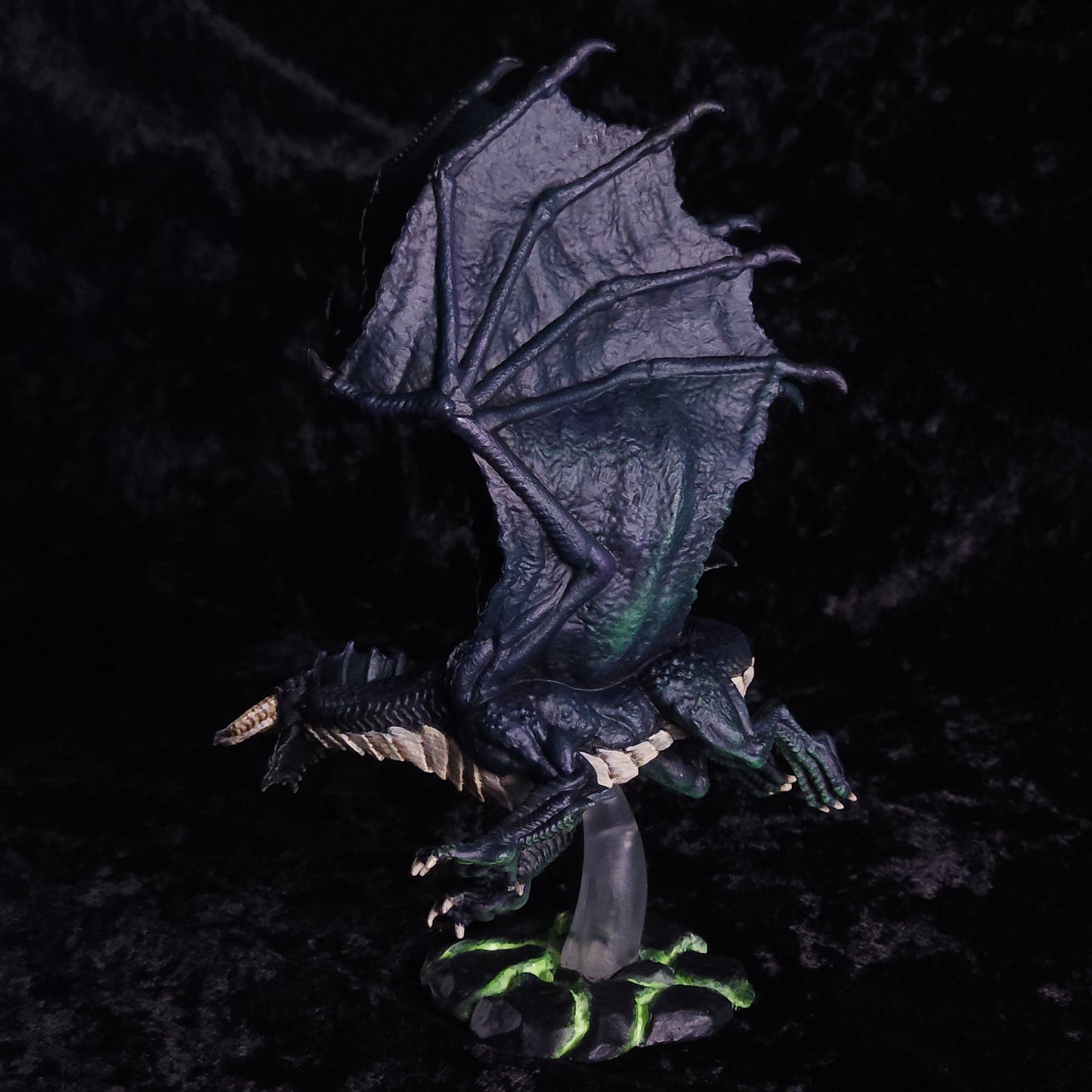 Young Black Dragon Miniature: Dnd, D&D, TTRPG Artist Painted Monster Model