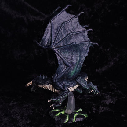 Young Black Dragon Miniature: Dnd, D&D, TTRPG Artist Painted Monster Model