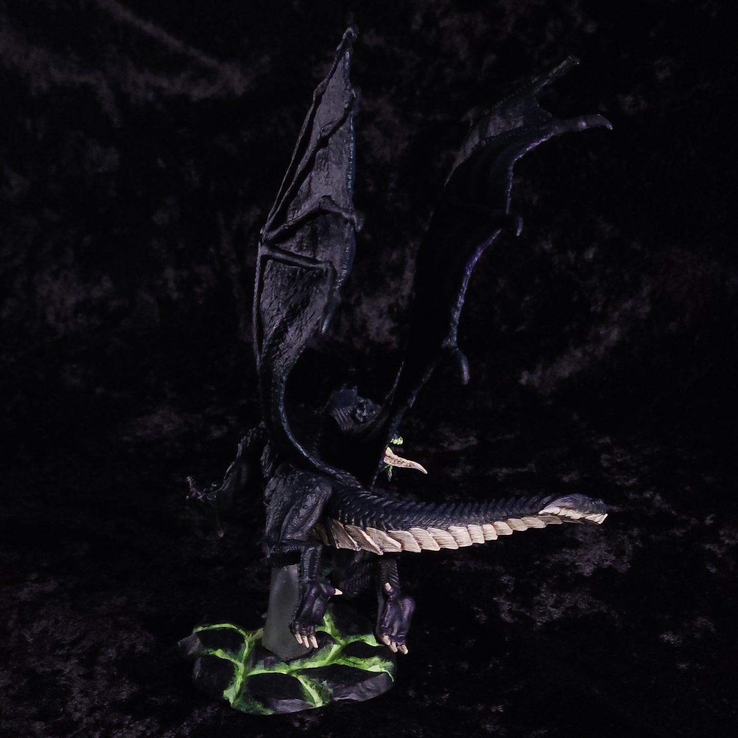 Young Black Dragon Miniature: Dnd, D&D, TTRPG Artist Painted Monster Model
