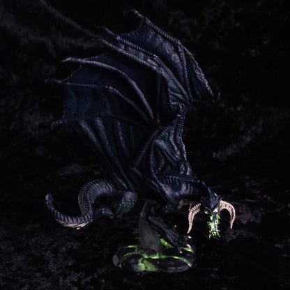 Young Black Dragon Miniature: Dnd, D&D, TTRPG Artist Painted Monster Model