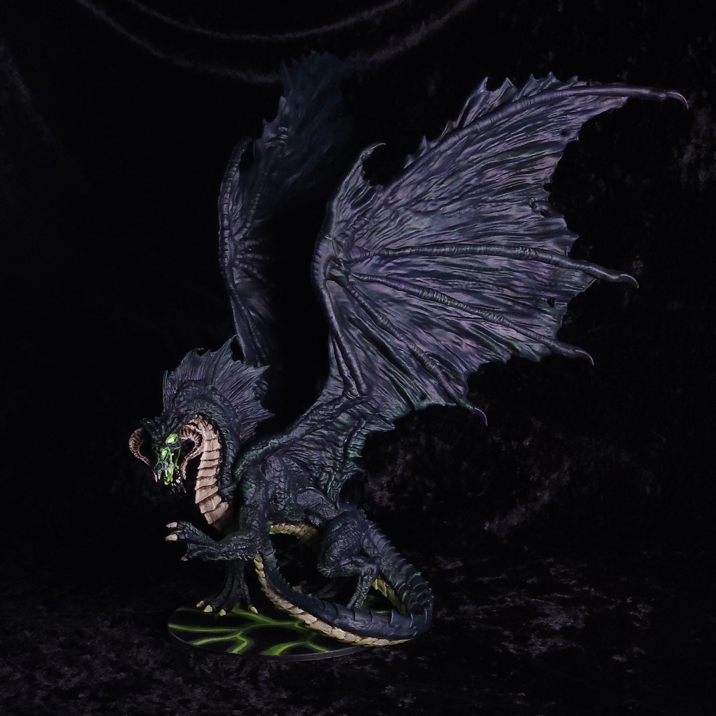 Adult Black Dragon Miniature: Dnd, D&D, TTRPG Artist Painted Monster Model