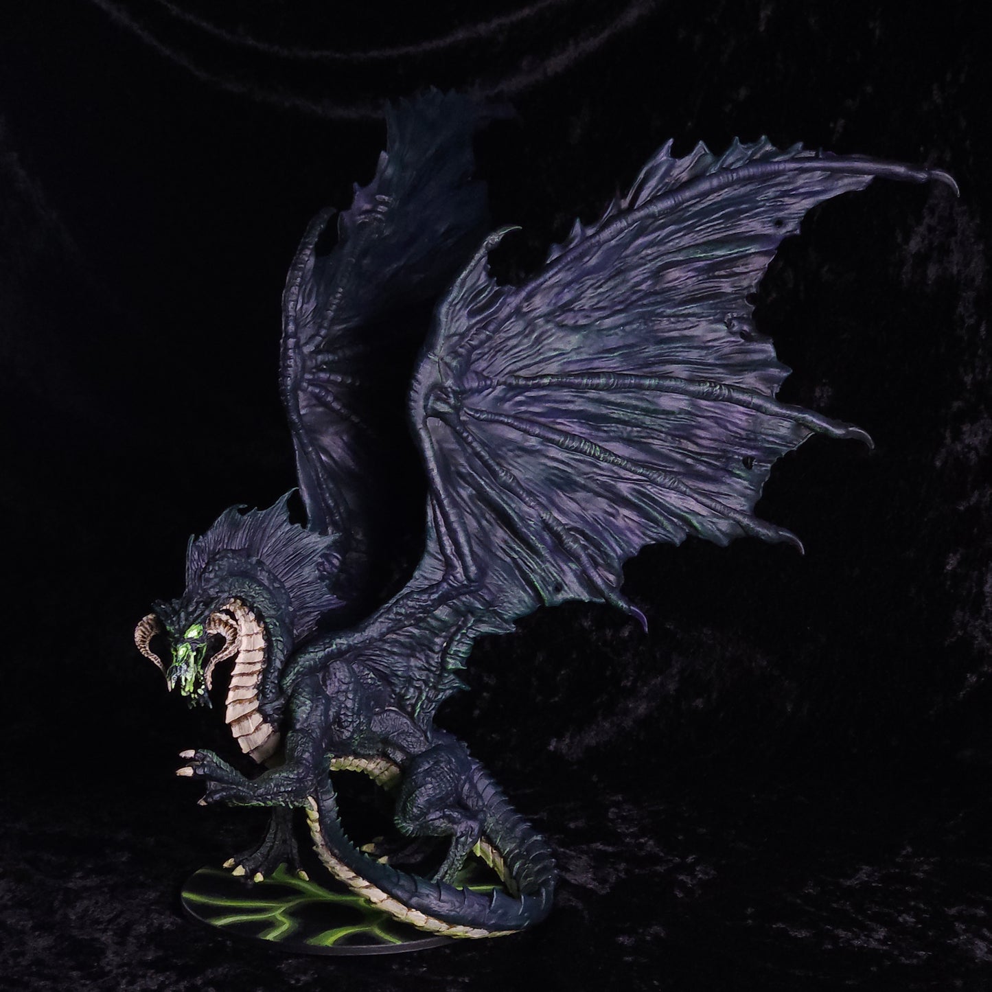 Adult Black Dragon Miniature: Dnd, D&D, TTRPG Artist Painted Monster Model