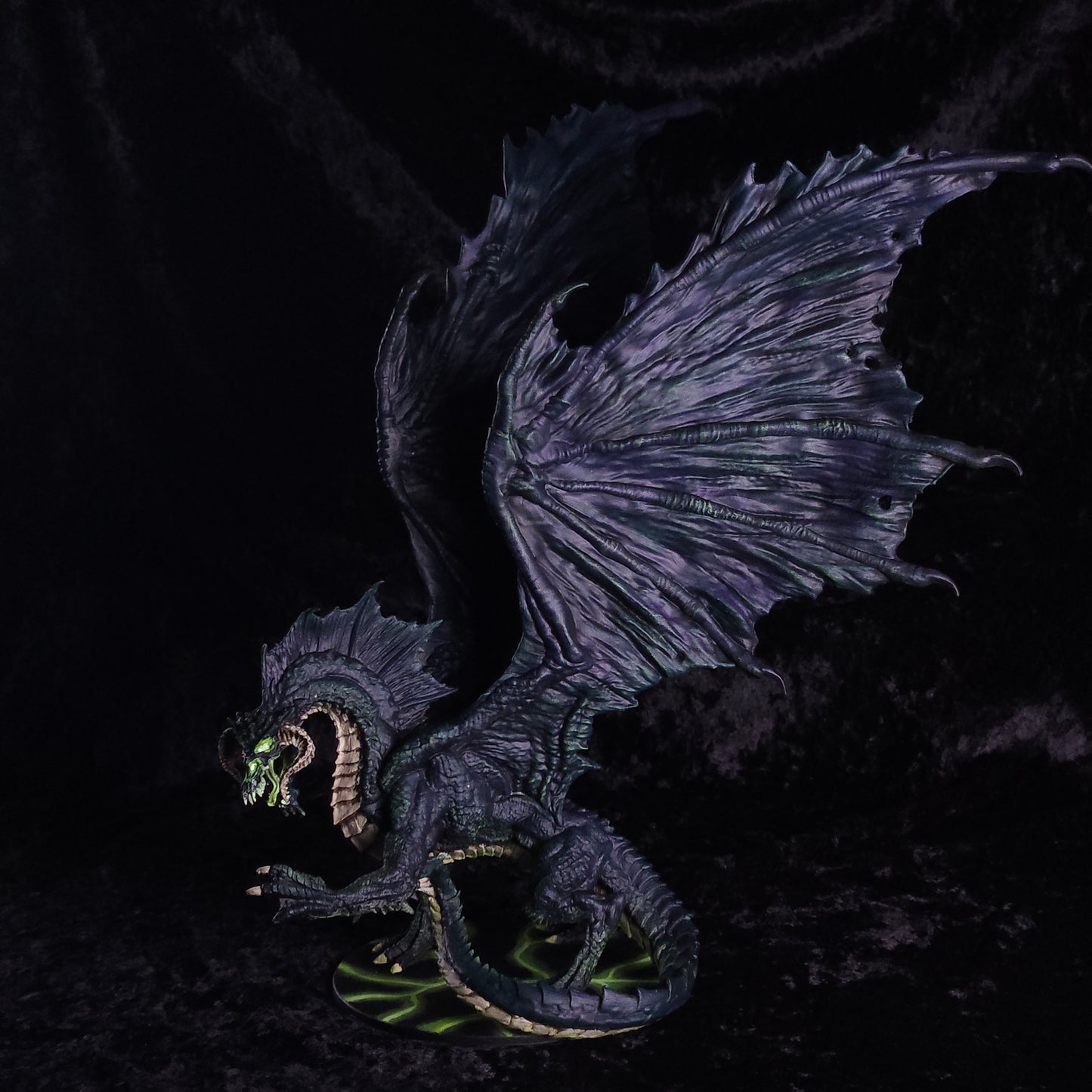 Adult Black Dragon Miniature: Dnd, D&D, TTRPG Artist Painted Monster Model