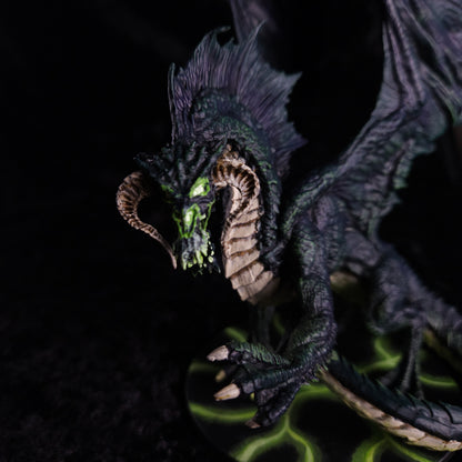 Adult Black Dragon Miniature: Dnd, D&D, TTRPG Artist Painted Monster Model