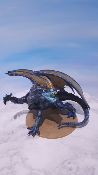 Blue Dragon Miniature: Dnd, D&D, TTRPG Artist Painted Monster Model