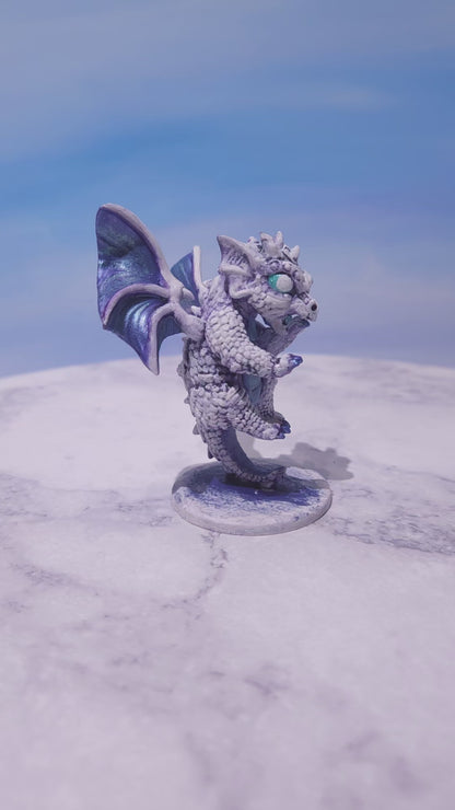Baby White Dragon Miniature: Dnd, D&D, TTRPG Artist Painted Monster Model