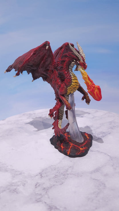 Young Red Dragon Miniature: Dnd, D&D, TTRPG Artist Painted Monster Model
