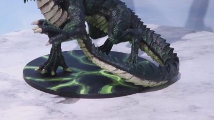 Adult Black Dragon Painted Miniature (D&D) | - Rose and Shadow