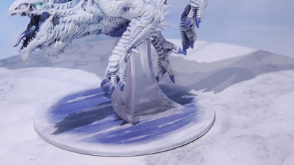 Adult White Dragon Painted Miniature (D&D) |- Rose and Shadow
