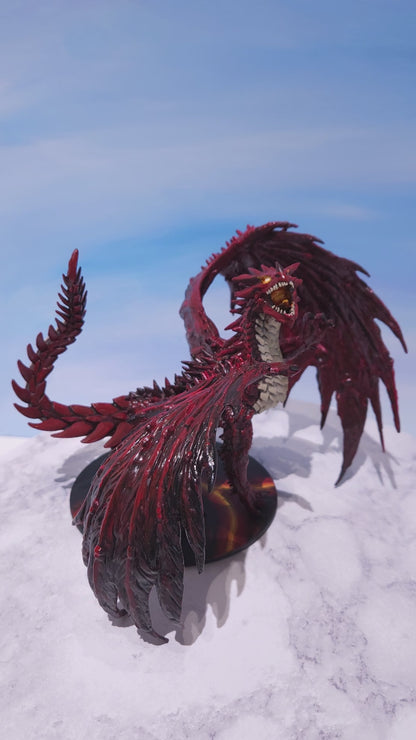 Red Dragon Miniature: Dnd, D&D, TTRPG Artist Painted Monster Model