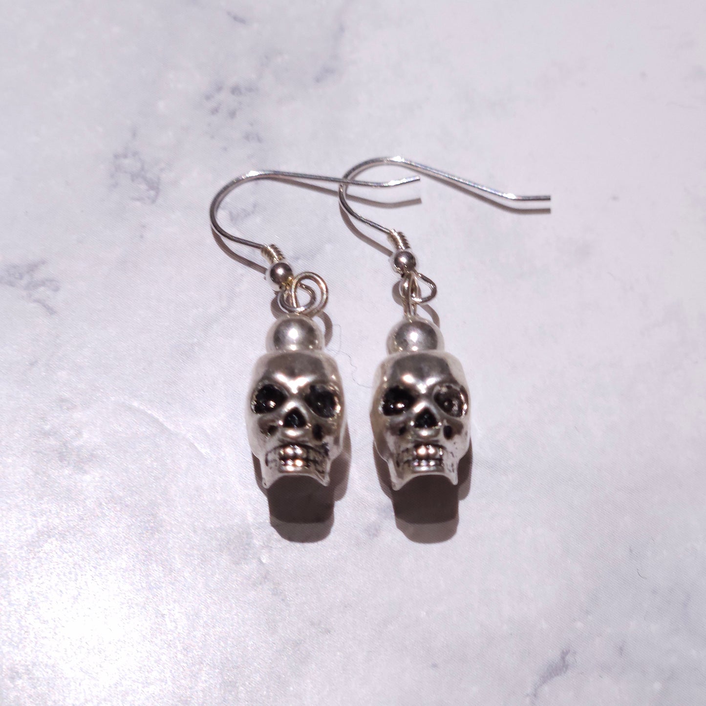 Silver Skull Charm Earrings | Witchy Occult Jewelry | Rose and Shadow