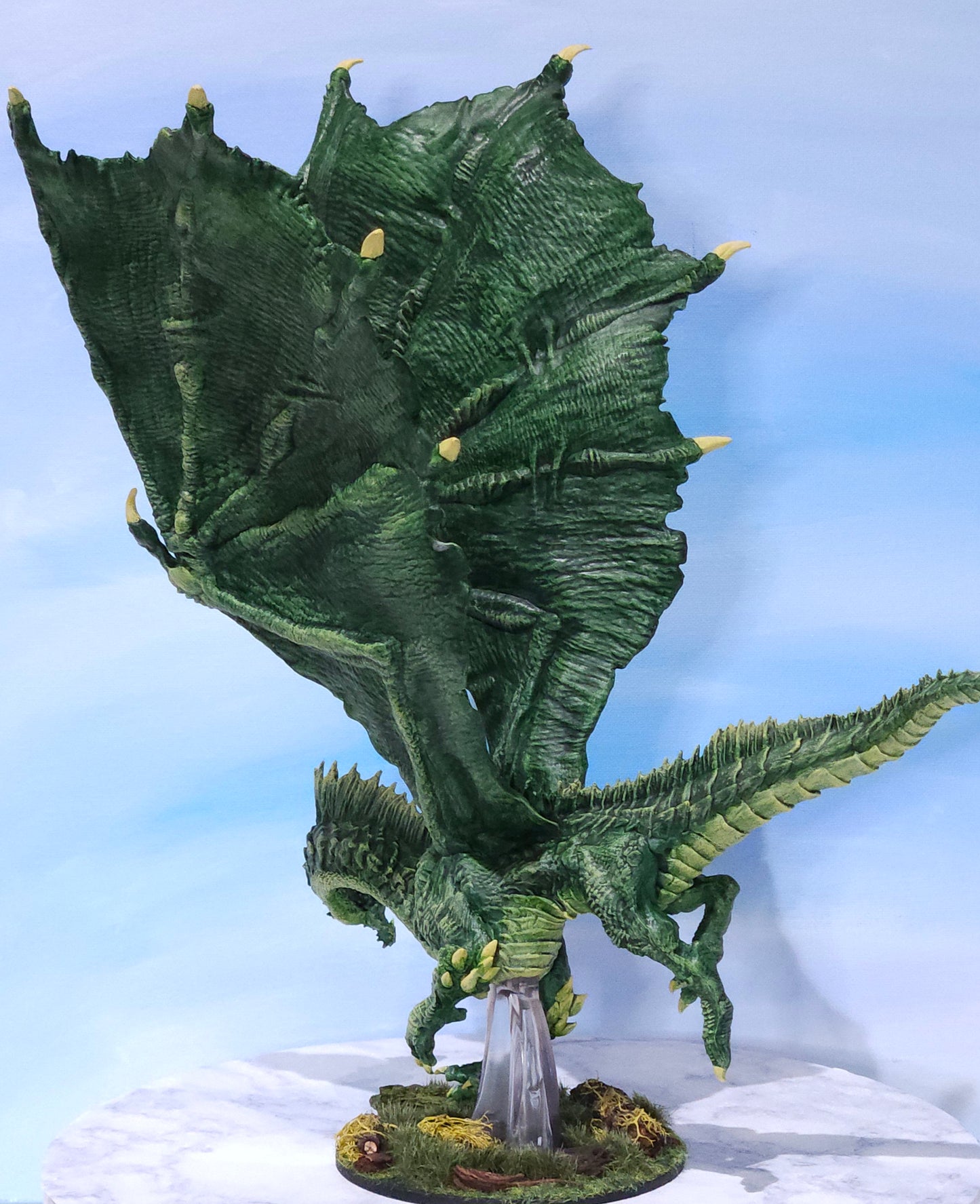 Adult Green Dragon Miniature: Dnd, D&D, TTRPG Artist Painted Monster Model
