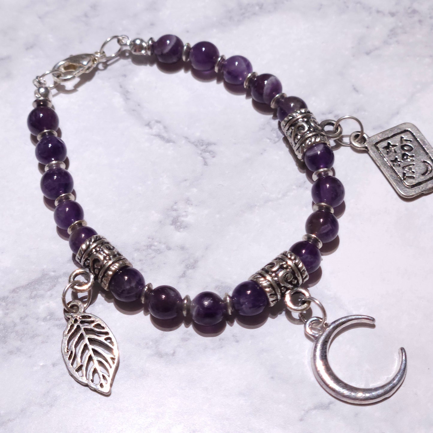 Witchy Charm Bracelet with Amethyst Gemstone | Rose and Shadow