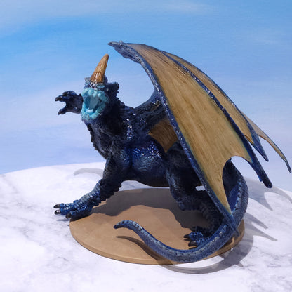 Blue Dragon Miniature: Dnd, D&D, TTRPG Artist Painted Monster Model
