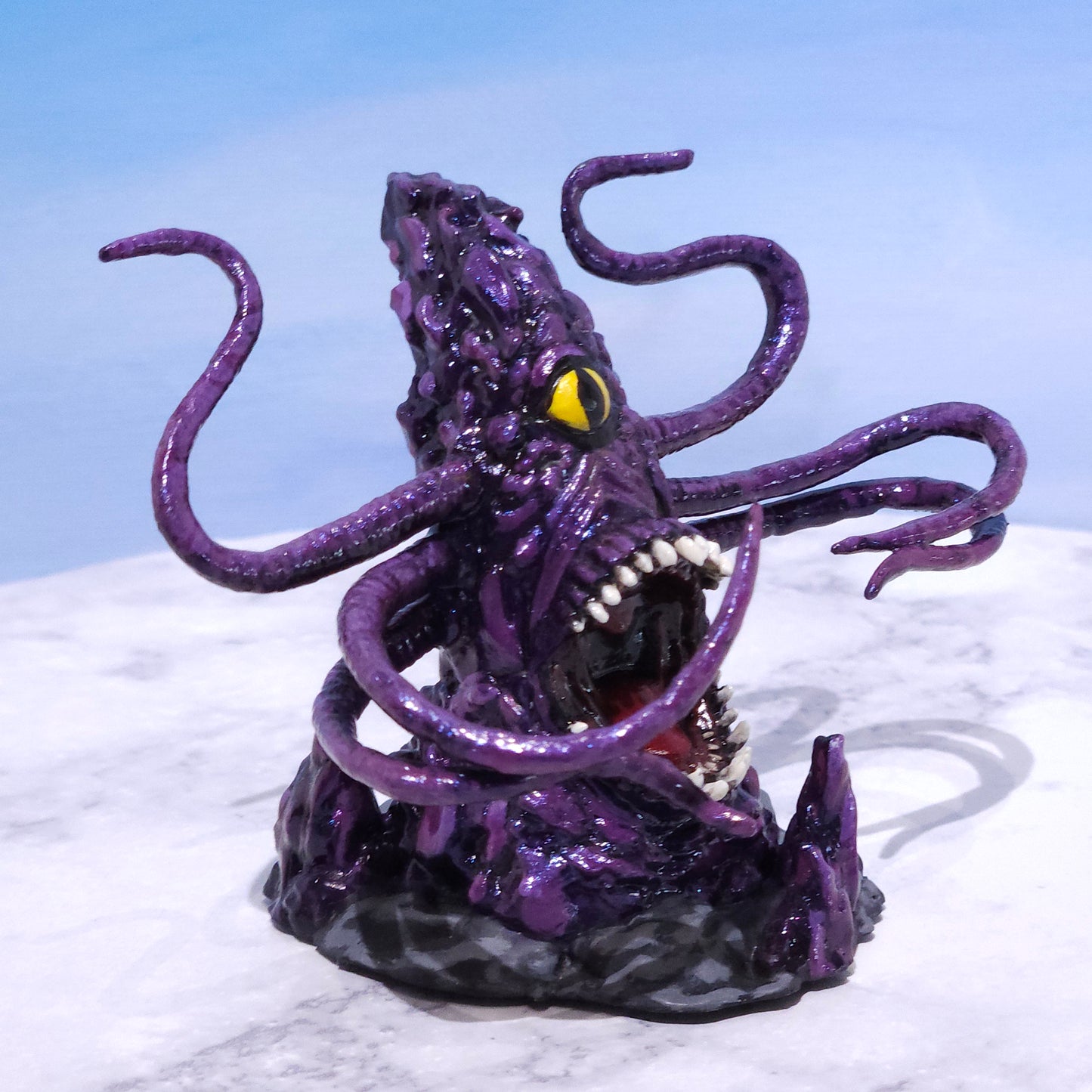 Amethyst Purple Roper Miniature: Dnd, D&D, TTRPG Artist Painted Monster Model