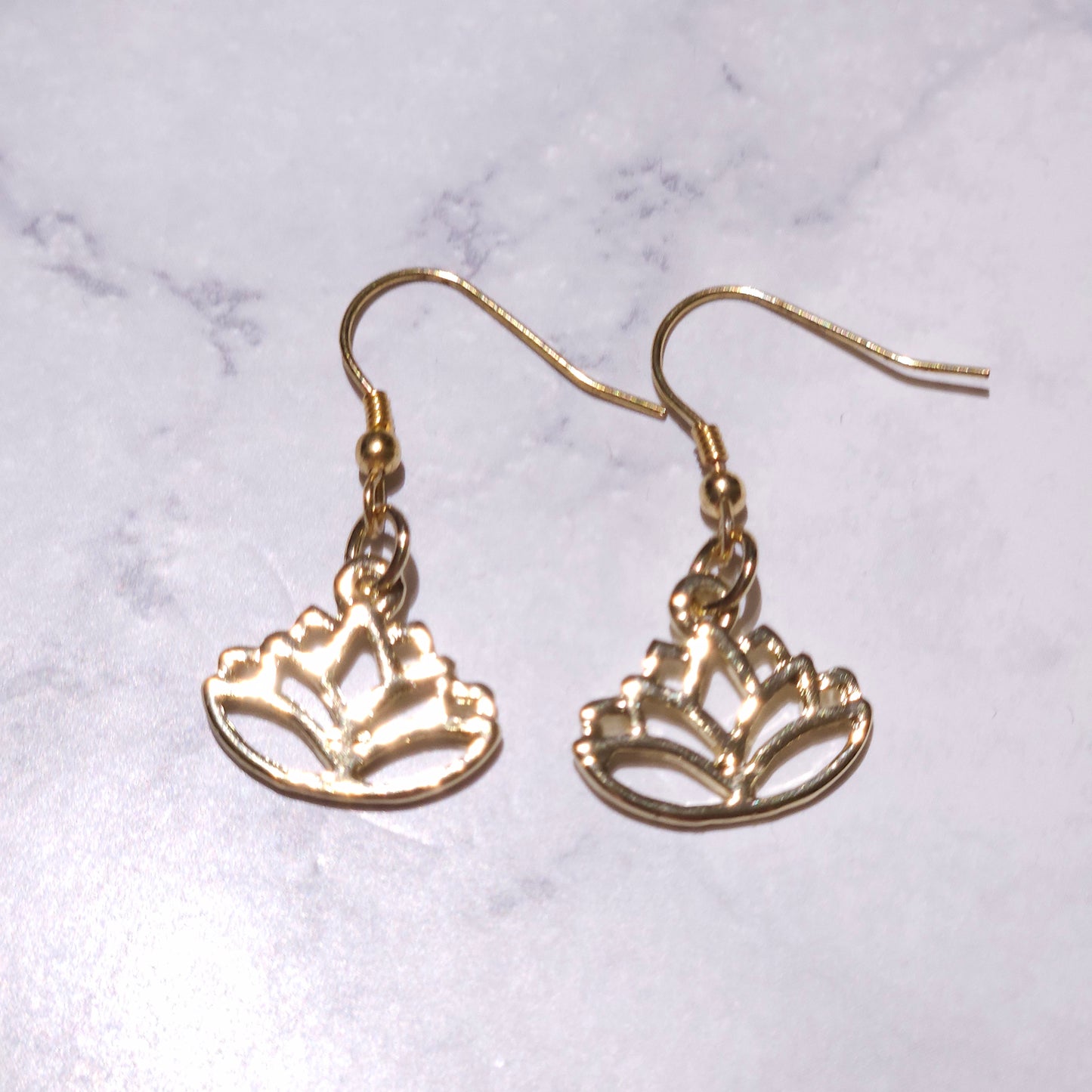 Gold Lotus Charm Earrings | Witchy Mystical Occult Jewelry | Rose and Shadow