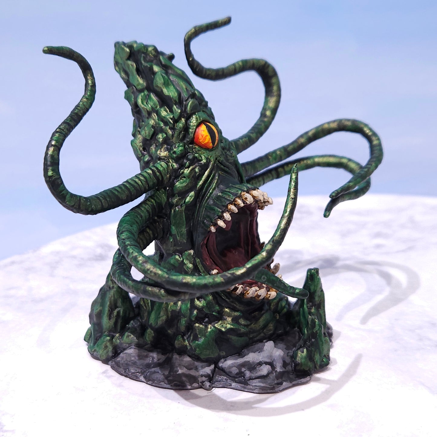 Emerald Green Roper Miniature: Dnd, D&D, TTRPG Artist Painted Monster Model