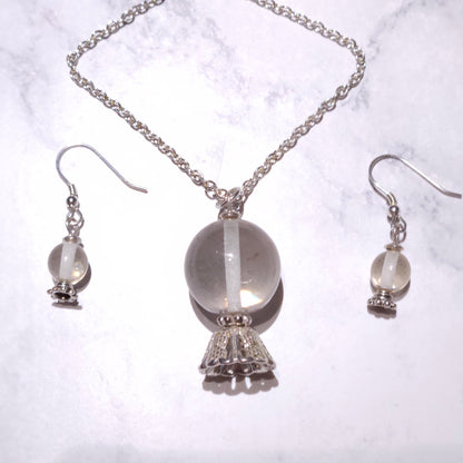 Fortune Teller Crystal Ball Necklace & Earrings Set | Witchy Pagan Jewelry