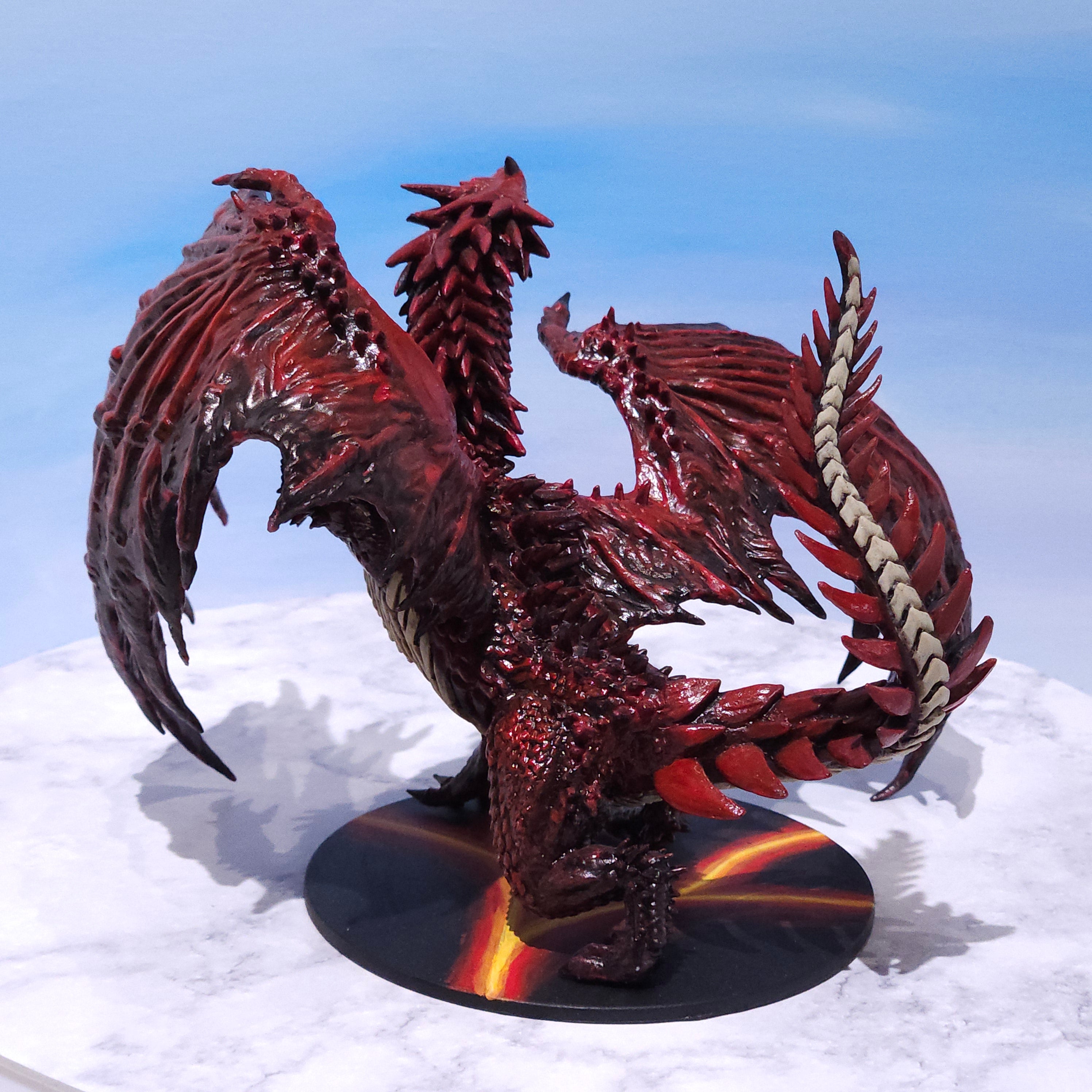 Red Dragon Miniature: Dnd, D&D, TTRPG Artist Painted Monster Model