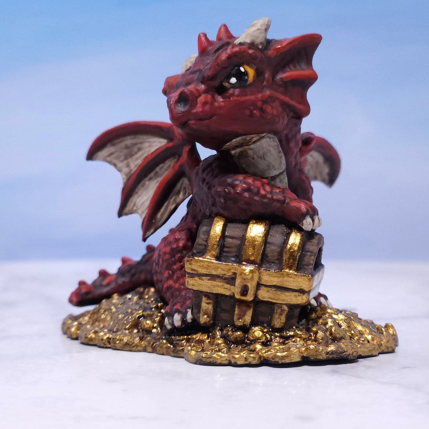 Baby Red Dragon Miniature: Dnd, D&D, TTRPG Artist Painted Monster Model