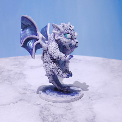 Baby White Dragon Miniature: Dnd, D&D, TTRPG Artist Painted Monster Model