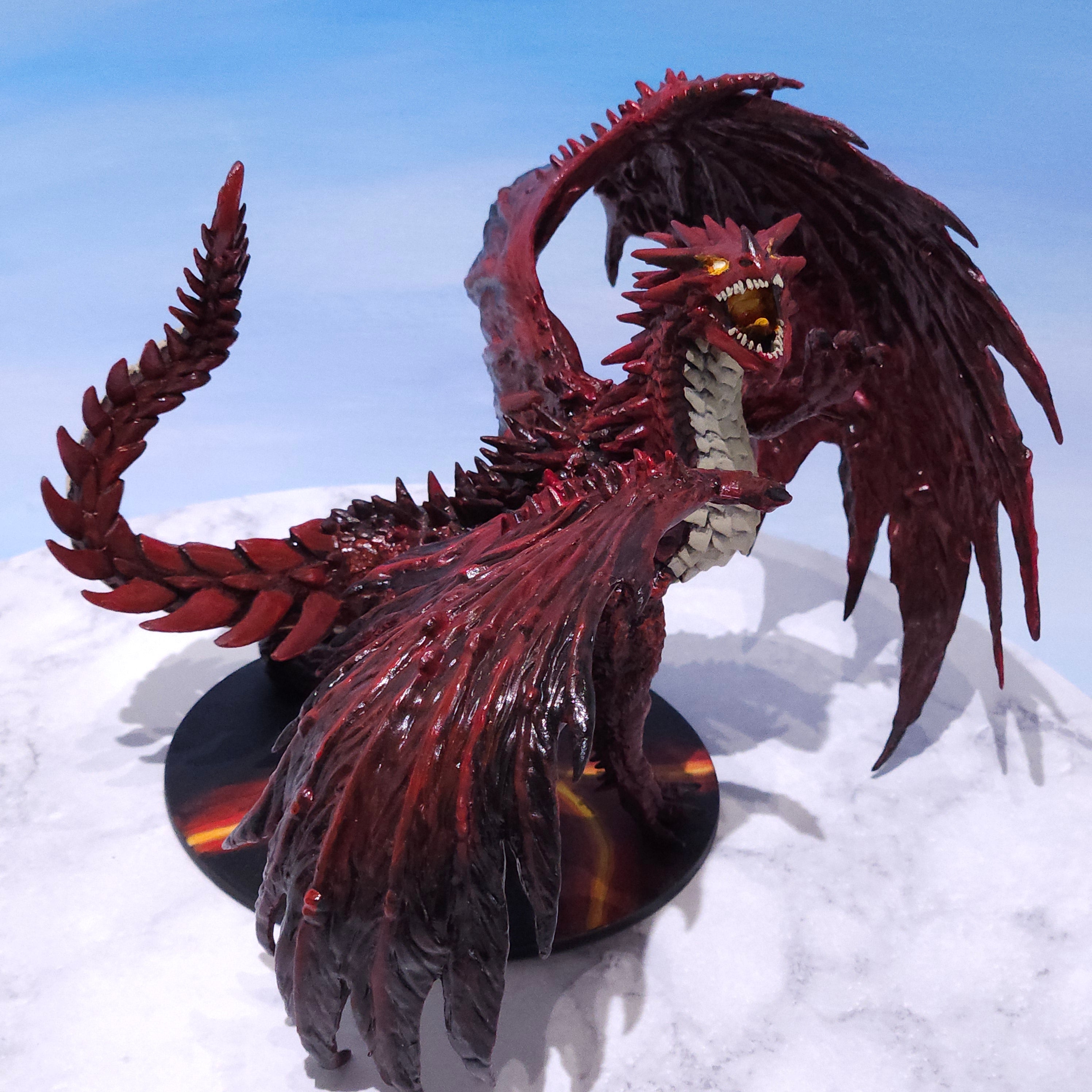 Red Dragon Miniature: Dnd, D&D, TTRPG Artist Painted Monster Model