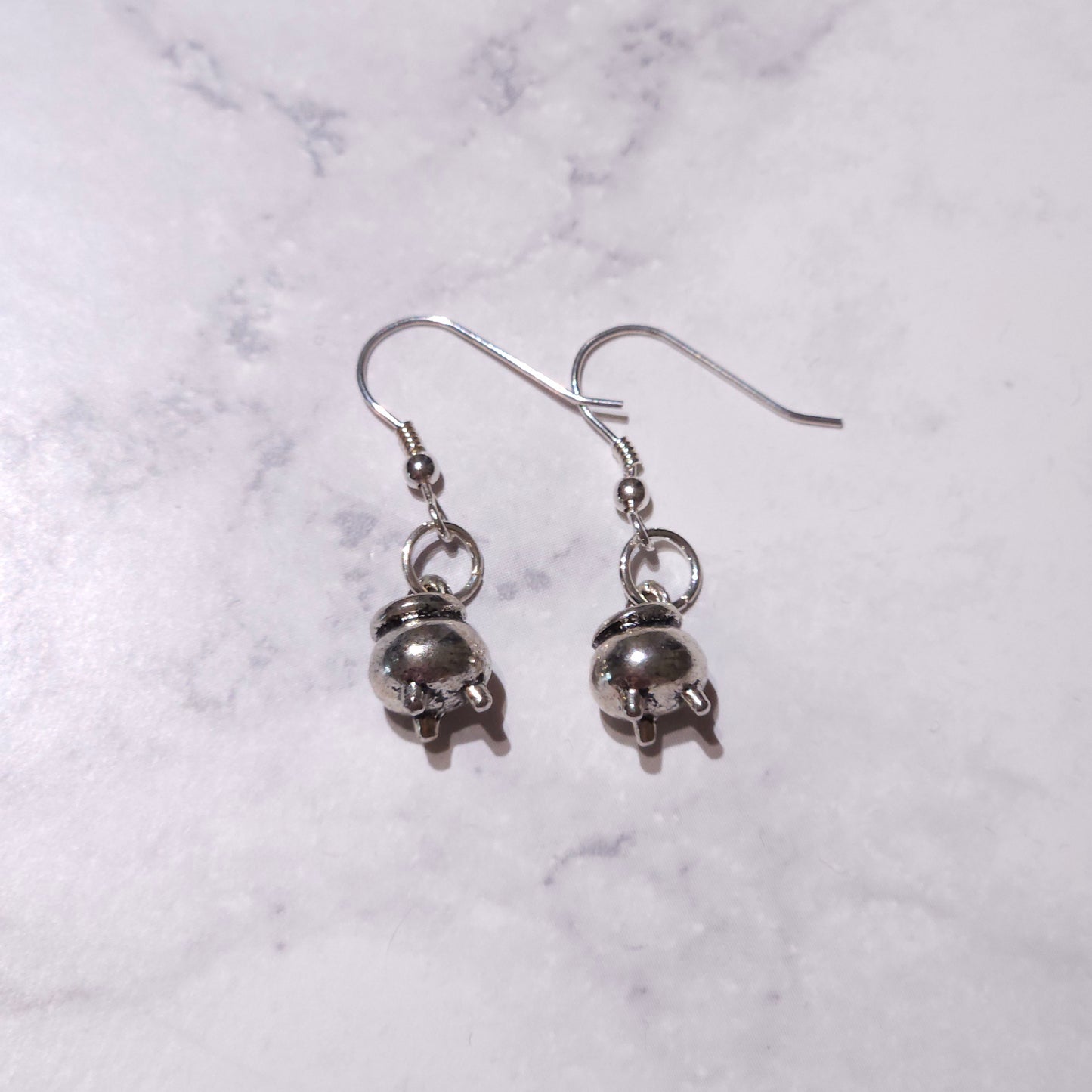 Silver Cauldron Charm Earrings | Witchy Occult Jewelry | Rose and Shadow